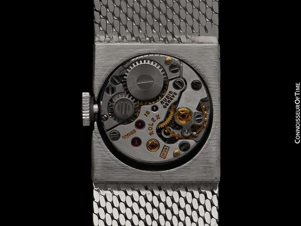 1969 Rolex Ladies Vintage Dress Bracelet Watch - 18K White Gold & Silver