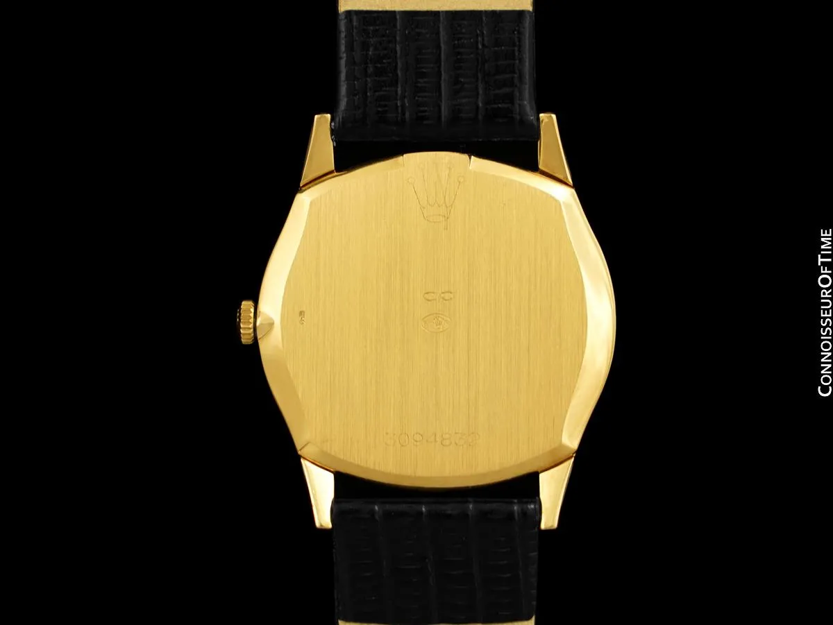 1973 Rolex Cellini Vintage Mens Handwound Dress Watch, Ref. 3804 - 18K Gold