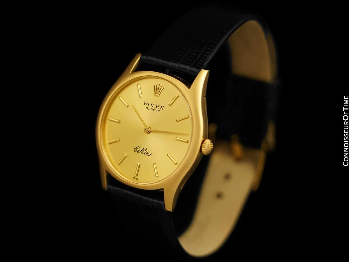1973 Rolex Cellini Vintage Mens Handwound Dress Watch, Ref. 3804 - 18K Gold