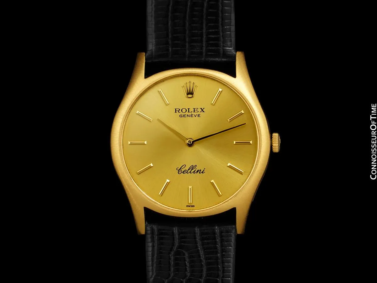 1973 Rolex Cellini Vintage Mens Handwound Dress Watch, Ref. 3804 - 18K Gold