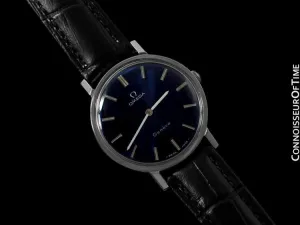 1974 Omega Geneve Vintage Mens Midsize Handwound Ultra Thin Dress Watch - Stainless Steel