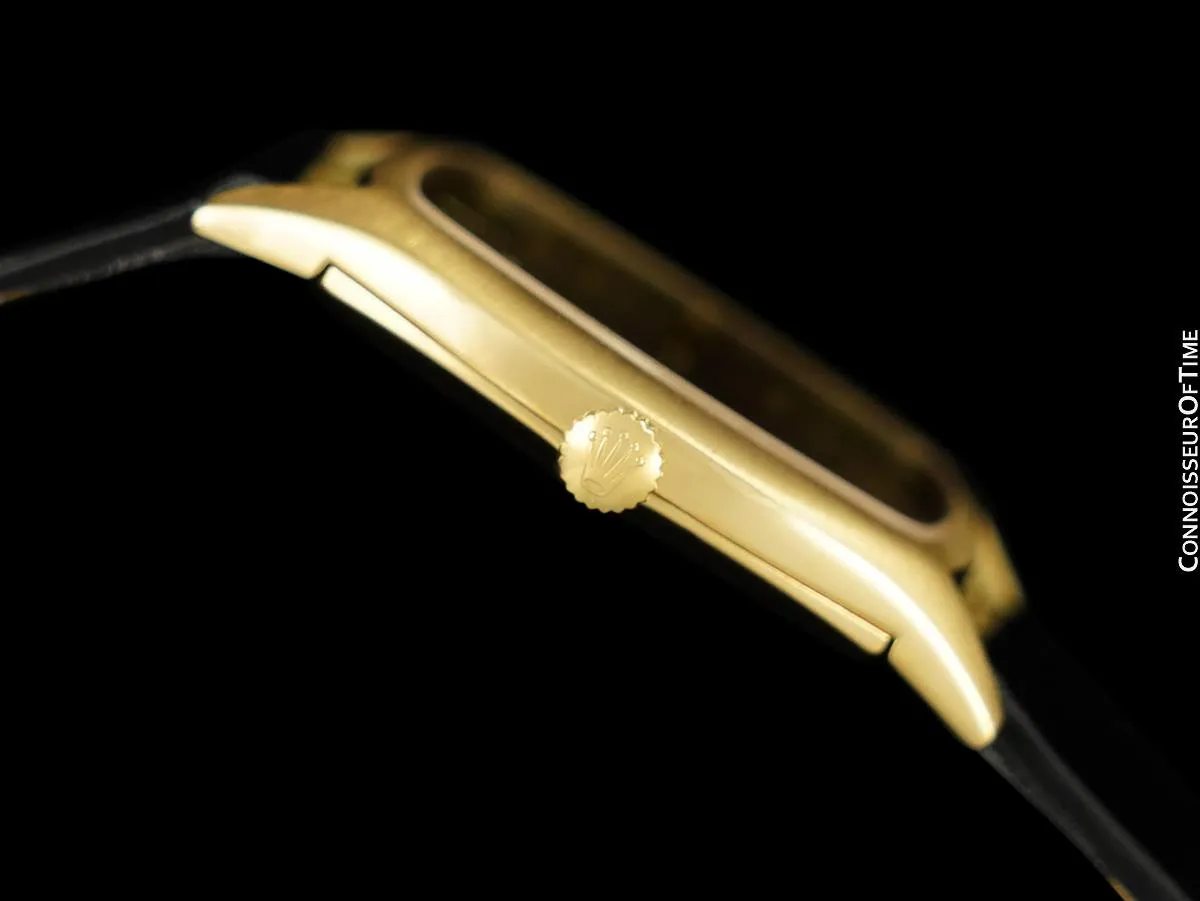 1976 Rolex Cellini Vintage Mens Handwound TV Shaped Dress Watch, Ref. 3805 - 18K Gold