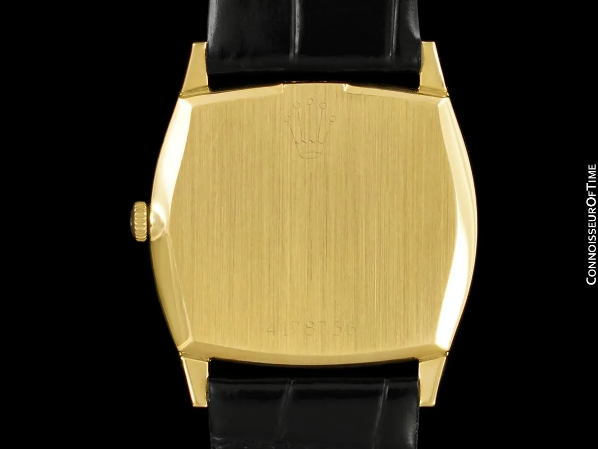1976 Rolex Cellini Vintage Mens Handwound TV Shaped Dress Watch, Ref. 3805 - 18K Gold