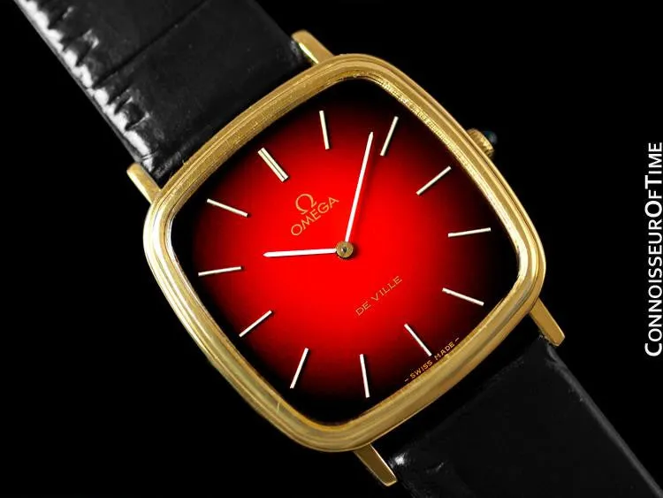 1979 Omega De Ville Vintage Mens Handwound Ultra Thin Dress Watch - 18K Gold Plated & Stainless Steel