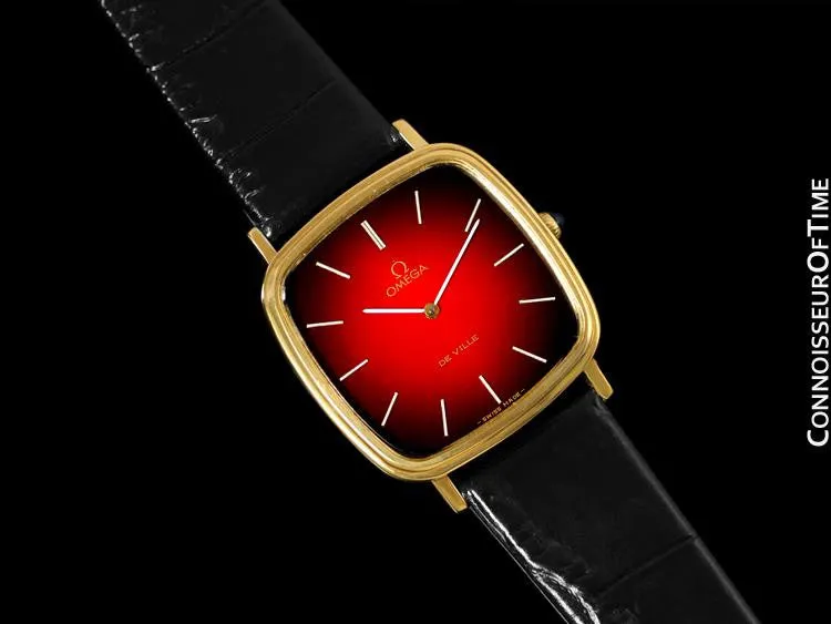 1979 Omega De Ville Vintage Mens Handwound Ultra Thin Dress Watch - 18K Gold Plated & Stainless Steel