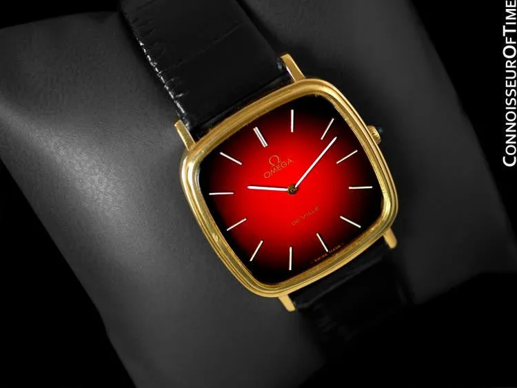 1979 Omega De Ville Vintage Mens Handwound Ultra Thin Dress Watch - 18K Gold Plated & Stainless Steel