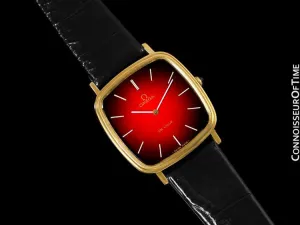 1979 Omega De Ville Vintage Mens Handwound Ultra Thin Dress Watch - 18K Gold Plated & Stainless Steel