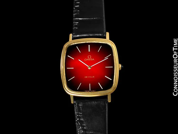 1979 Omega De Ville Vintage Mens Handwound Ultra Thin Dress Watch - 18K Gold Plated & Stainless Steel
