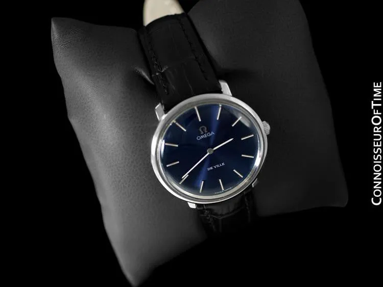 1980's Omega De Ville Vintage Mens Handwound Dress Watch - Stainless Steel