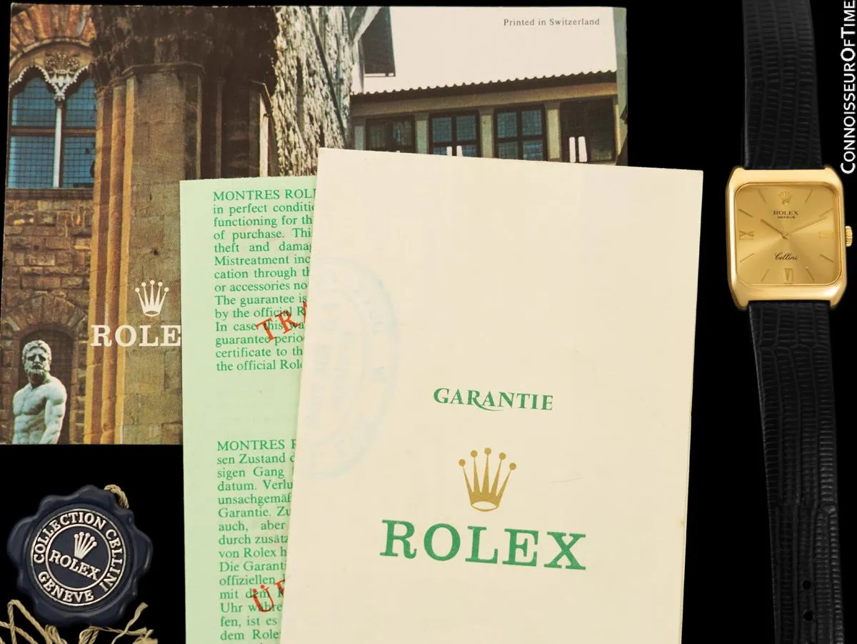 1989 Rolex Cellini Vintage Mens Midsize Dress Ref. 4131 18K Gold Watch - Papers & Tag