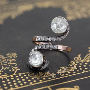 2.75ctw Antique Rose Cut Diamond Toi et Moi Ring