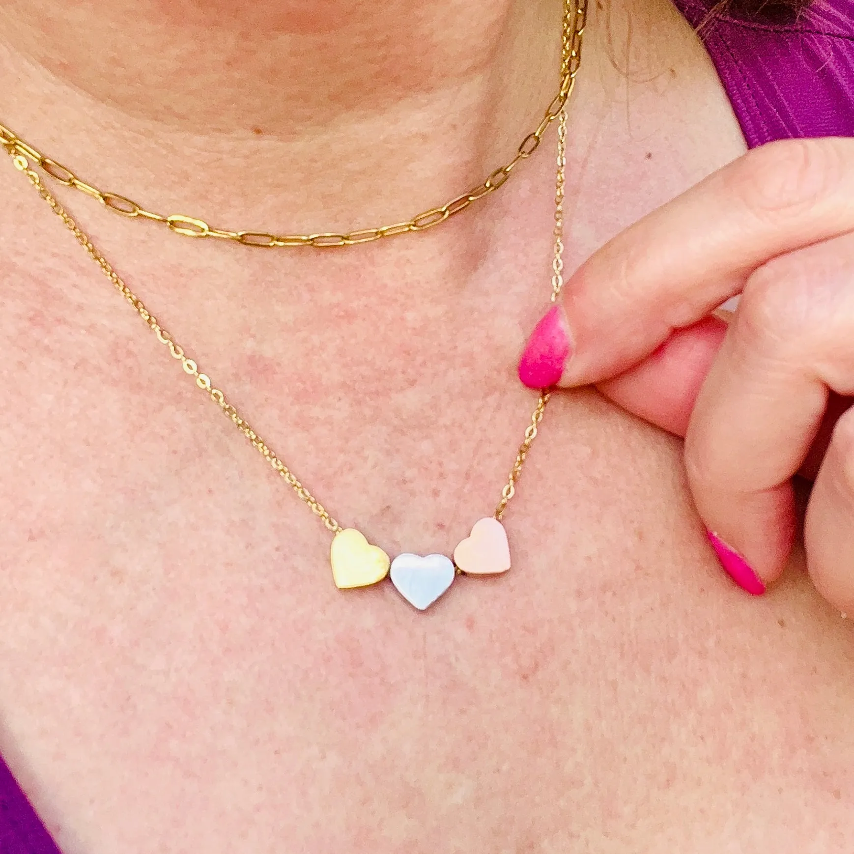 3 Hearts Sweetheart Necklace