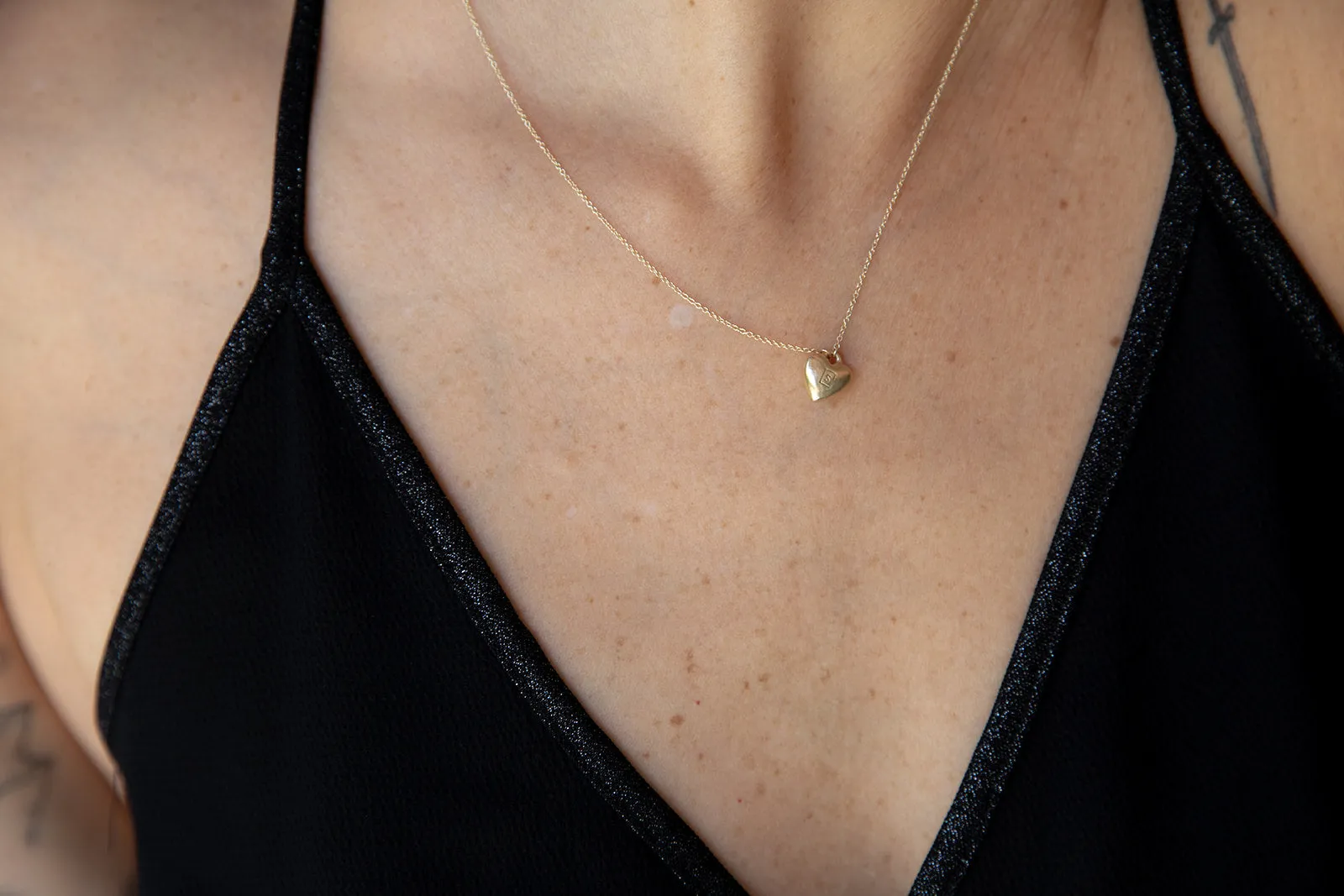 3D Gold Heart Pendants With Initial Letter