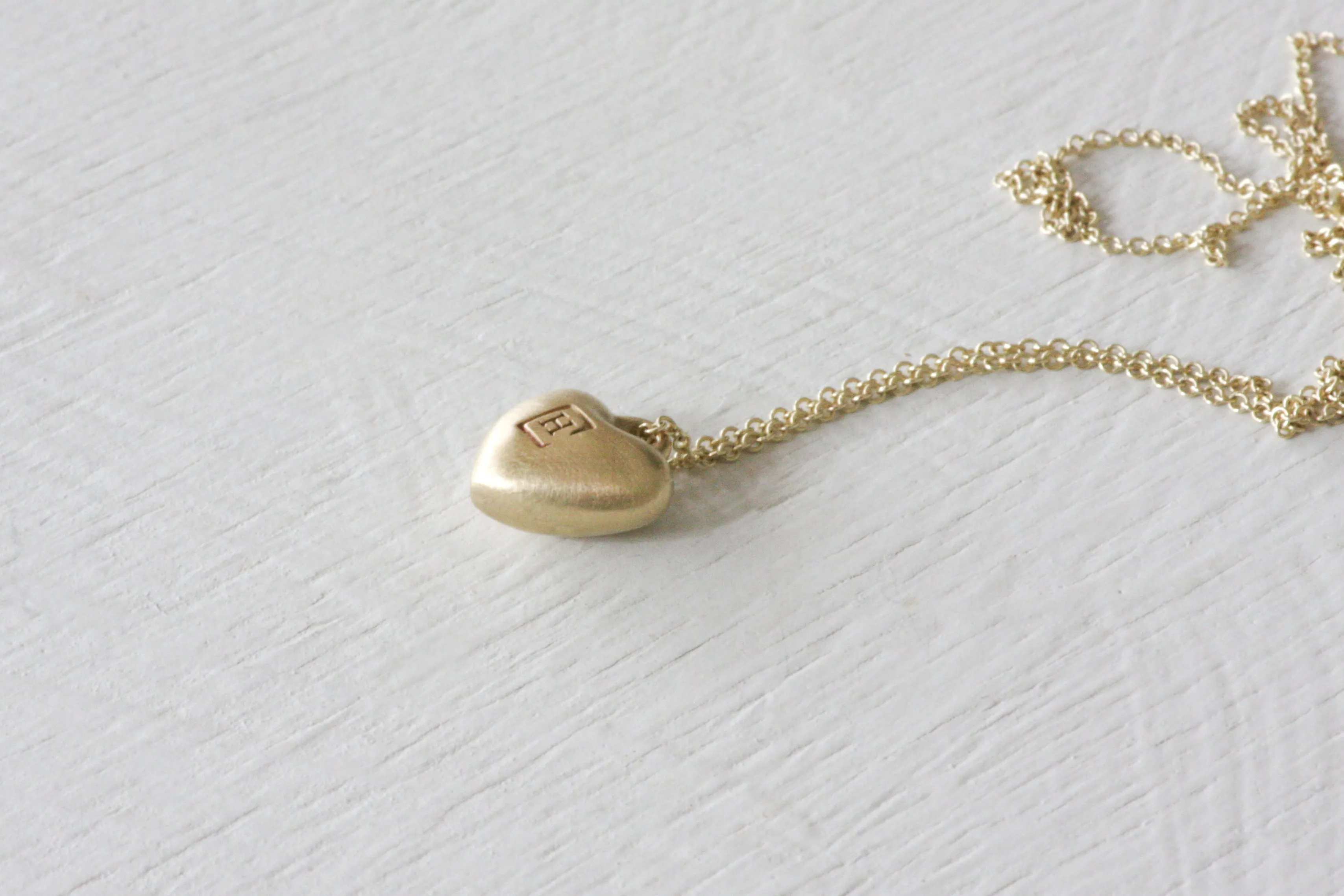 3D Gold Heart Pendants With Initial Letter