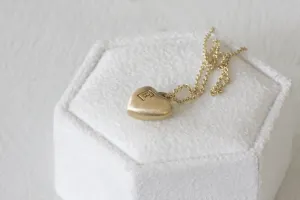 3D Gold Heart Pendants With Initial Letter