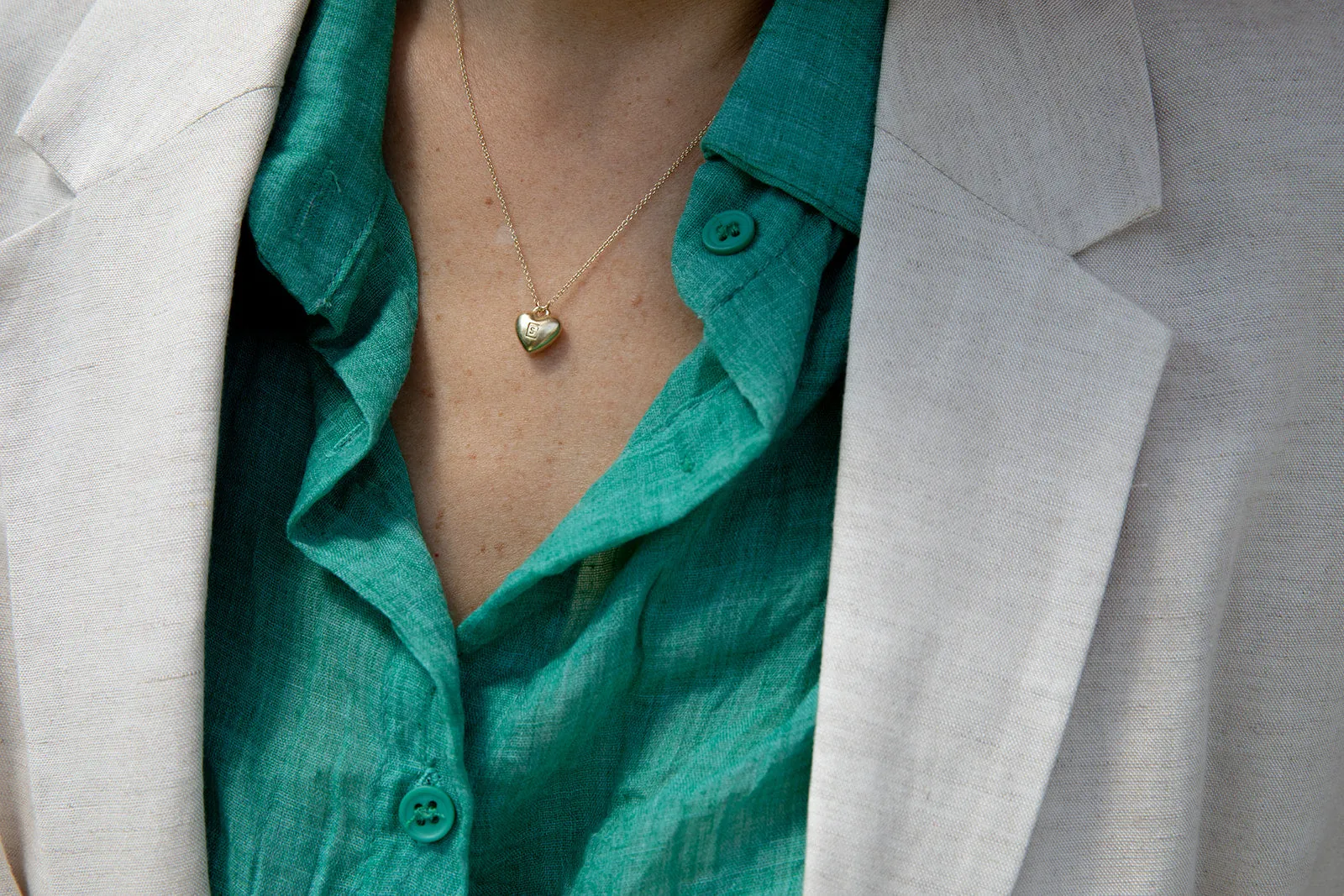 3D Gold Heart Pendants With Initial Letter