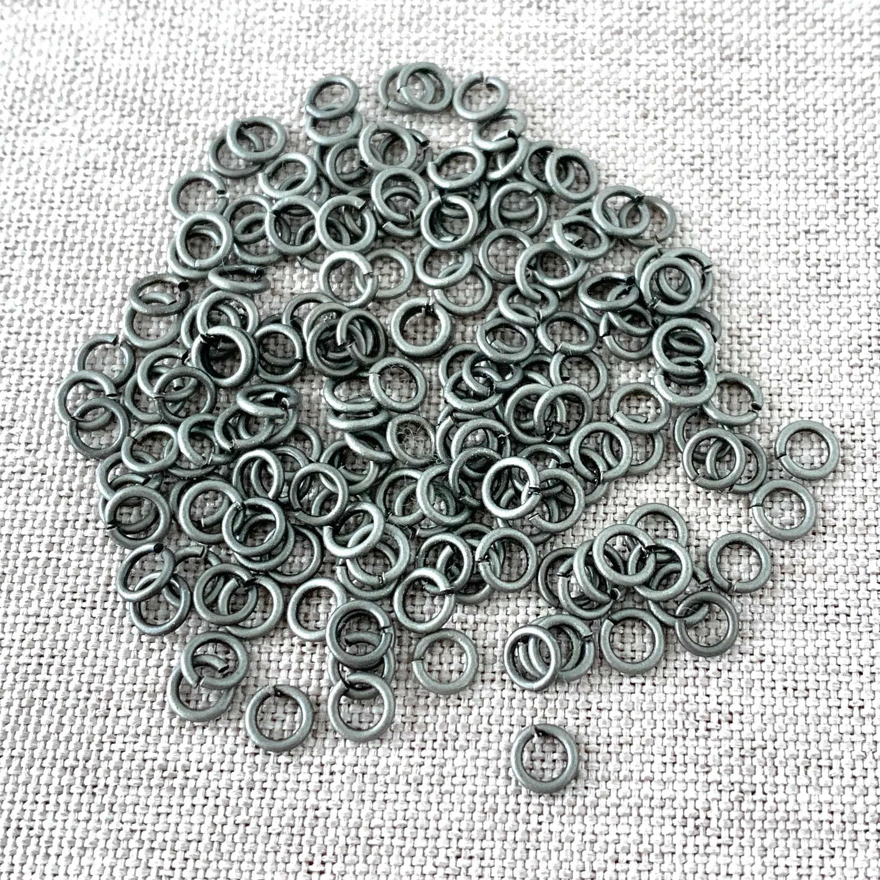 4mm Matte Antique Silver Jump Rings - Jumprings - Matte Antique Silver Plated - Pack of 170