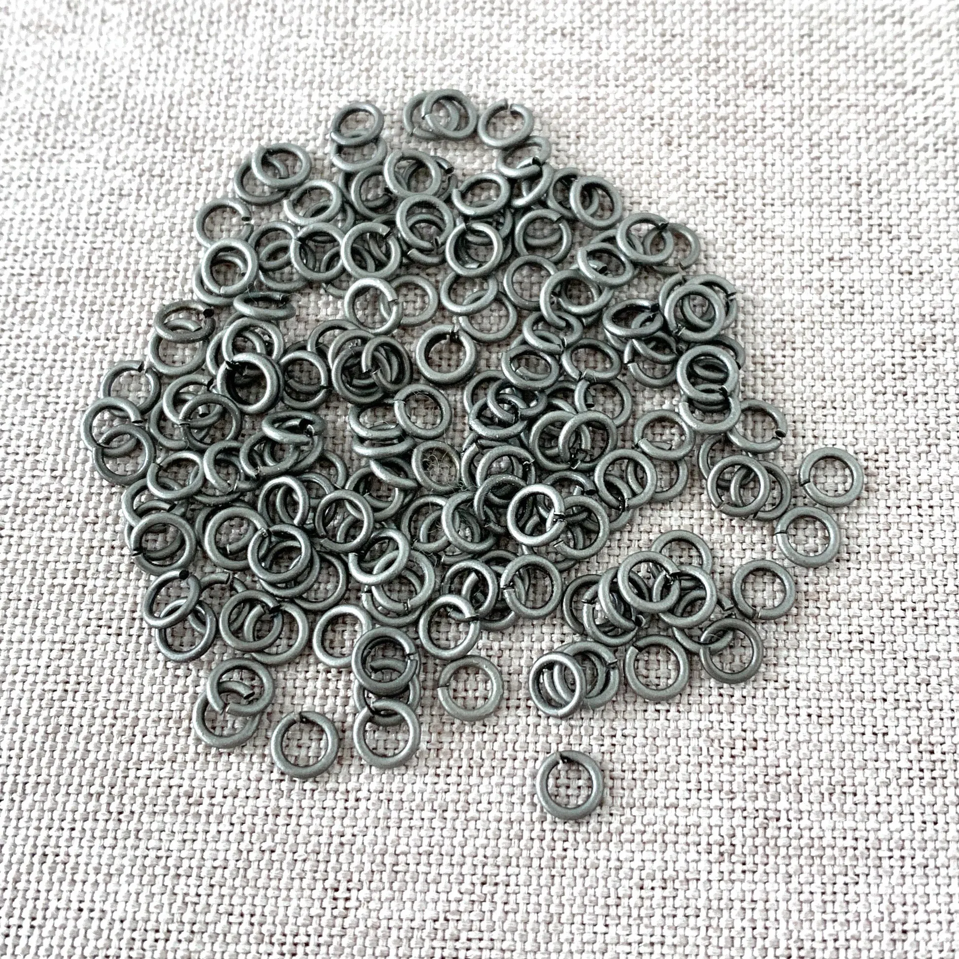 4mm Matte Antique Silver Jump Rings - Jumprings - Matte Antique Silver Plated - Pack of 170