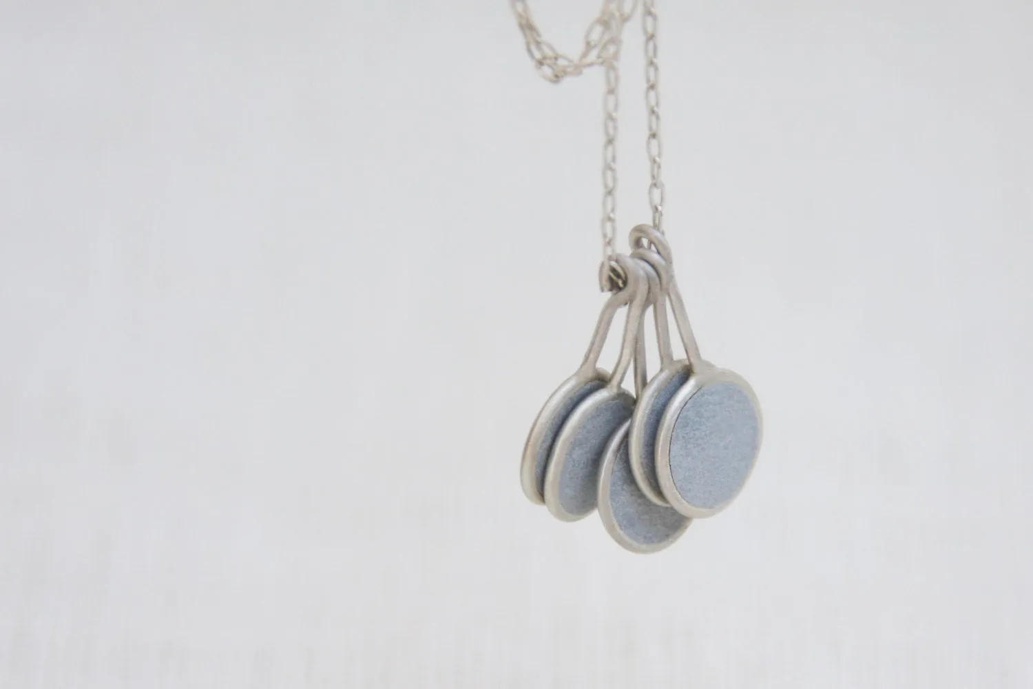 5 Round Concrete Pendants Necklace