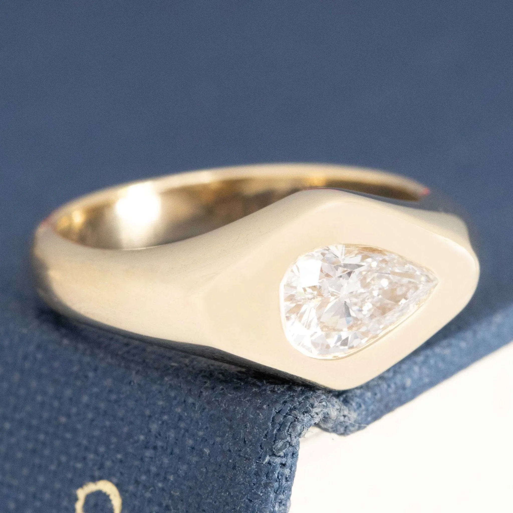 .52ct Pear Cut Diamond Signet Ring