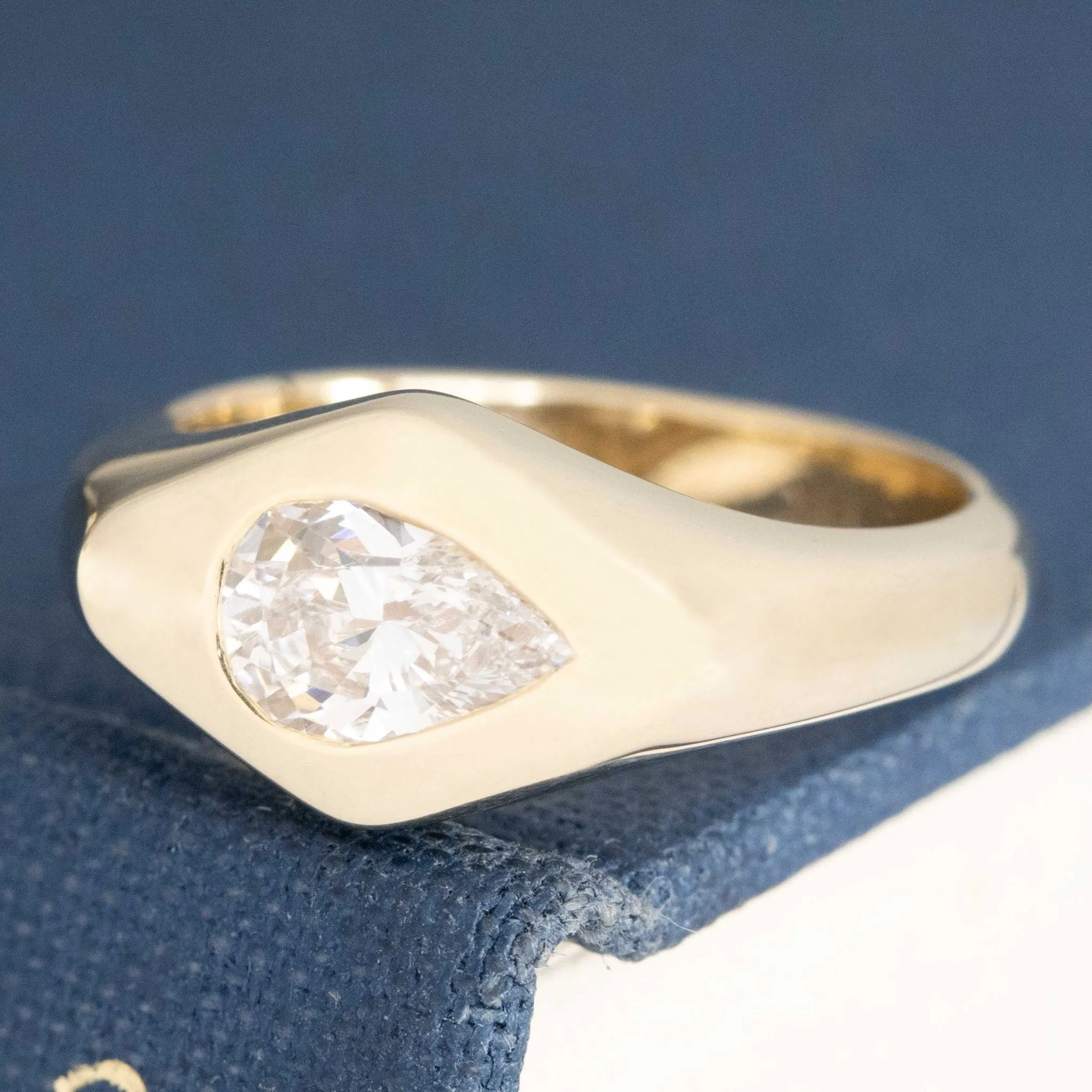 .52ct Pear Cut Diamond Signet Ring
