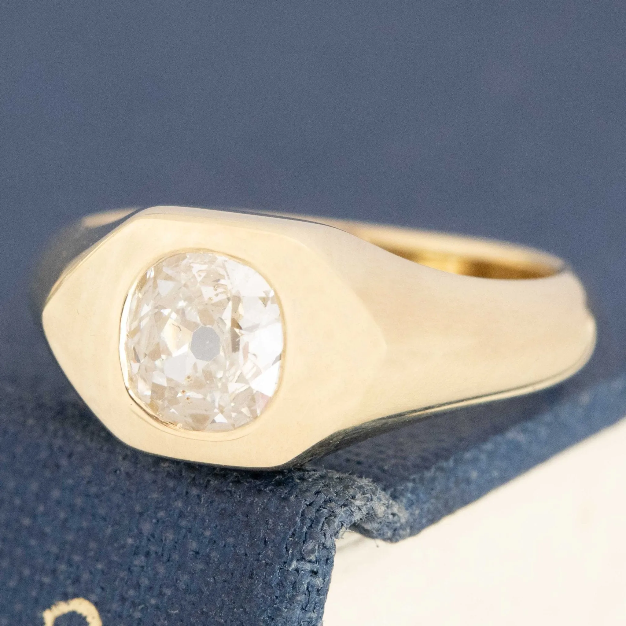 .54ct Old Mine Cut Diamond Signet Ring