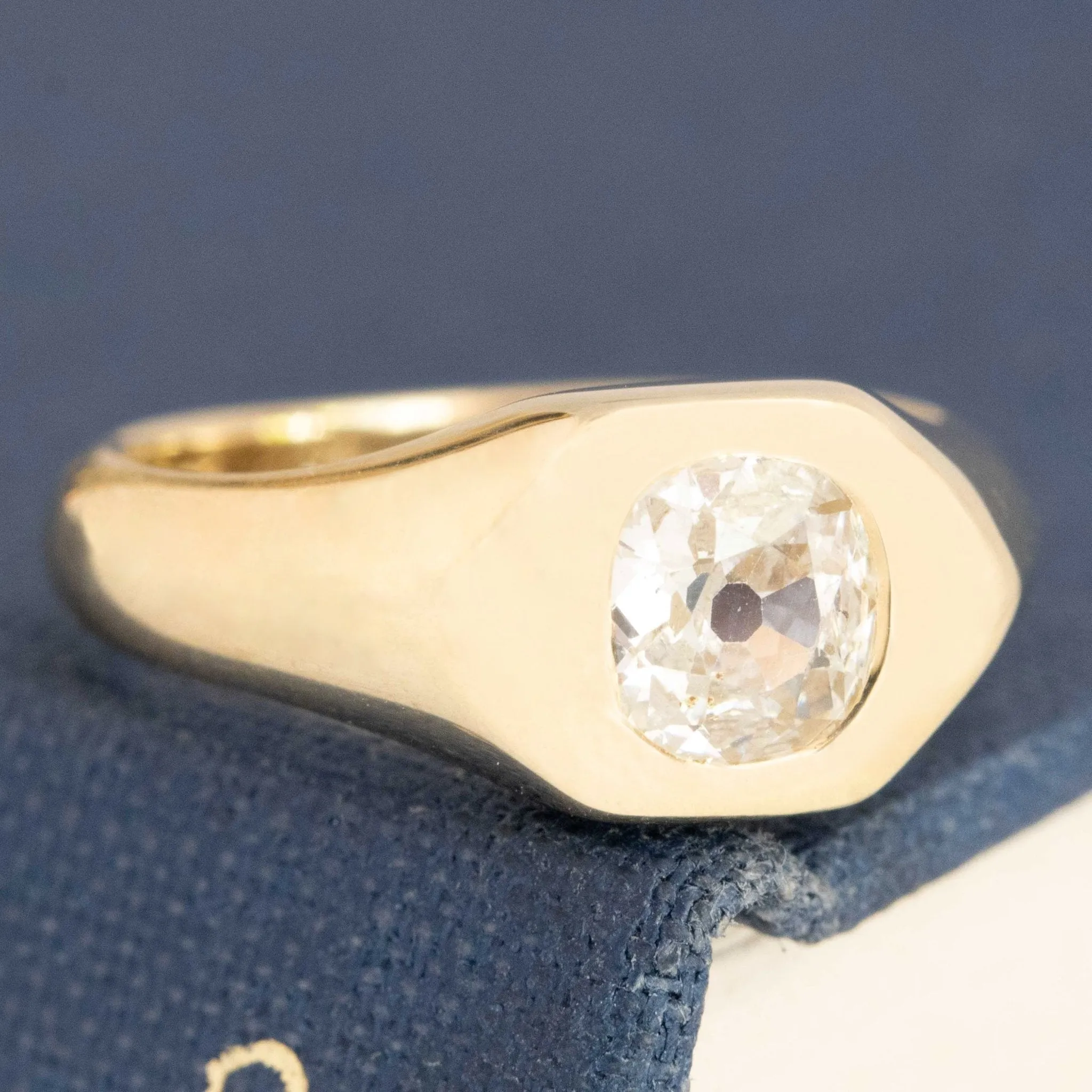 .54ct Old Mine Cut Diamond Signet Ring