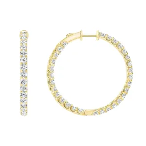 6 Carat Diamond Inside Out Hoop Earrings for Women in 14k Yellow Gold