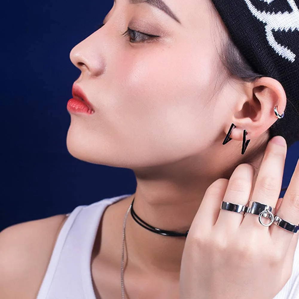 9 Pairs Stainless Steel Hoop Earrings