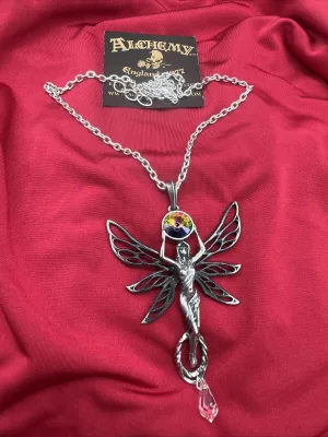 Alchemy Gothic P763 Green Goddess Absinthe Fairy Necklace Pendant IN HAND Discon