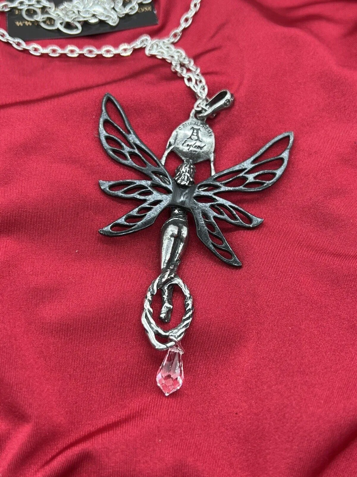 Alchemy Gothic P763 Green Goddess Absinthe Fairy Necklace Pendant IN HAND Discon