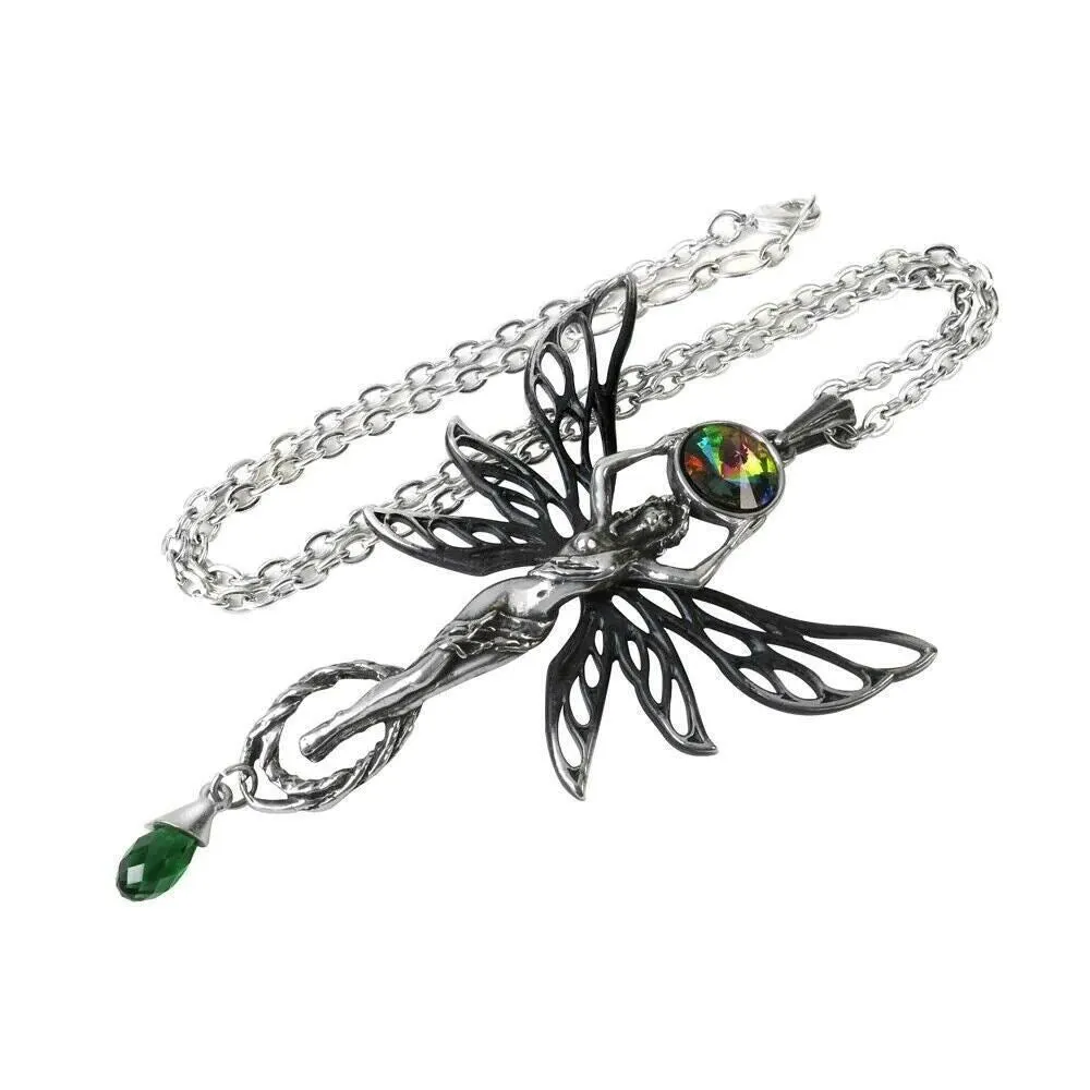 Alchemy Gothic P763 Green Goddess Absinthe Fairy Necklace Pendant IN HAND Discon