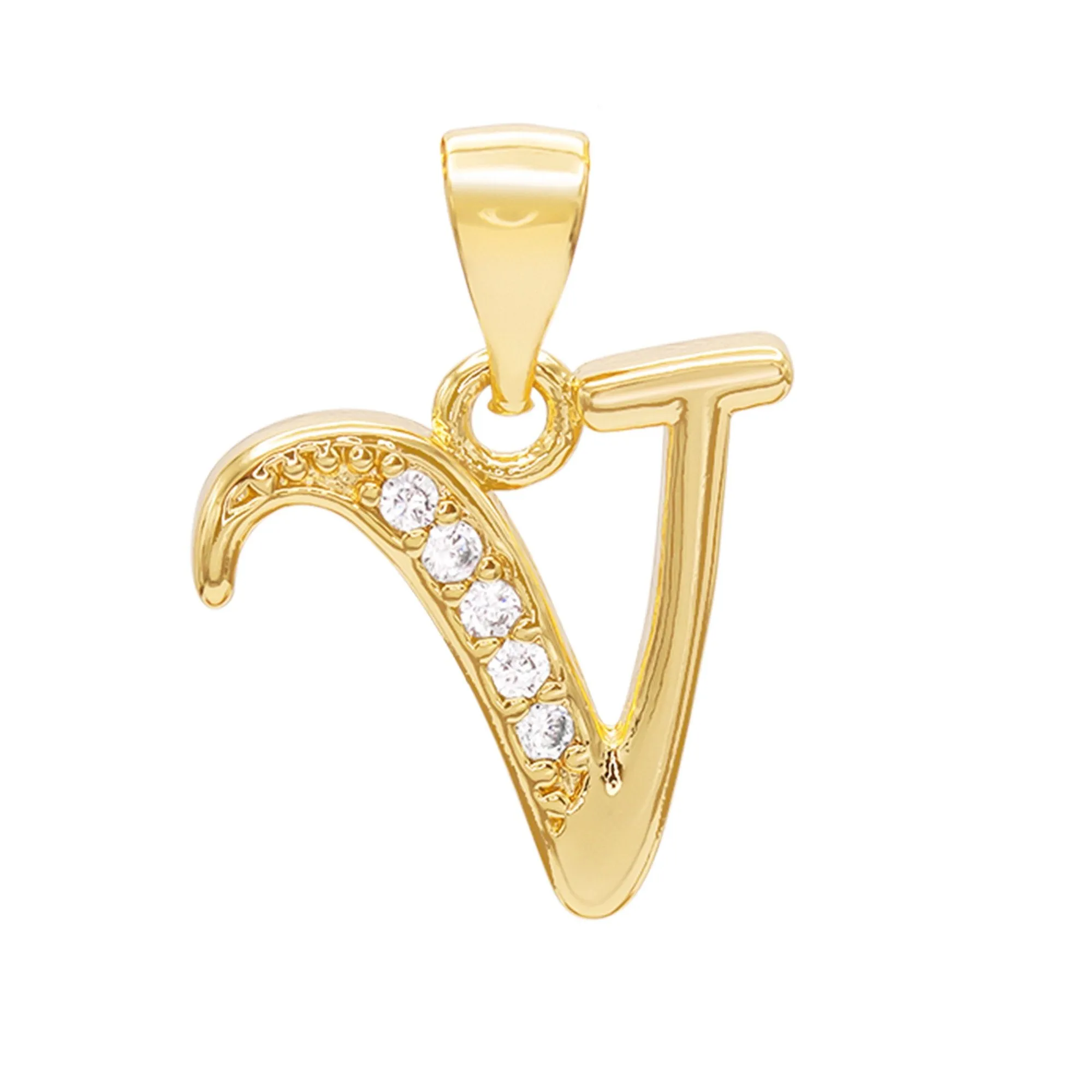 Alphabet A-Z Initial Letter CZ Pendant 14K Gold Filled Rope Chain Set 18" 20" 24" Women