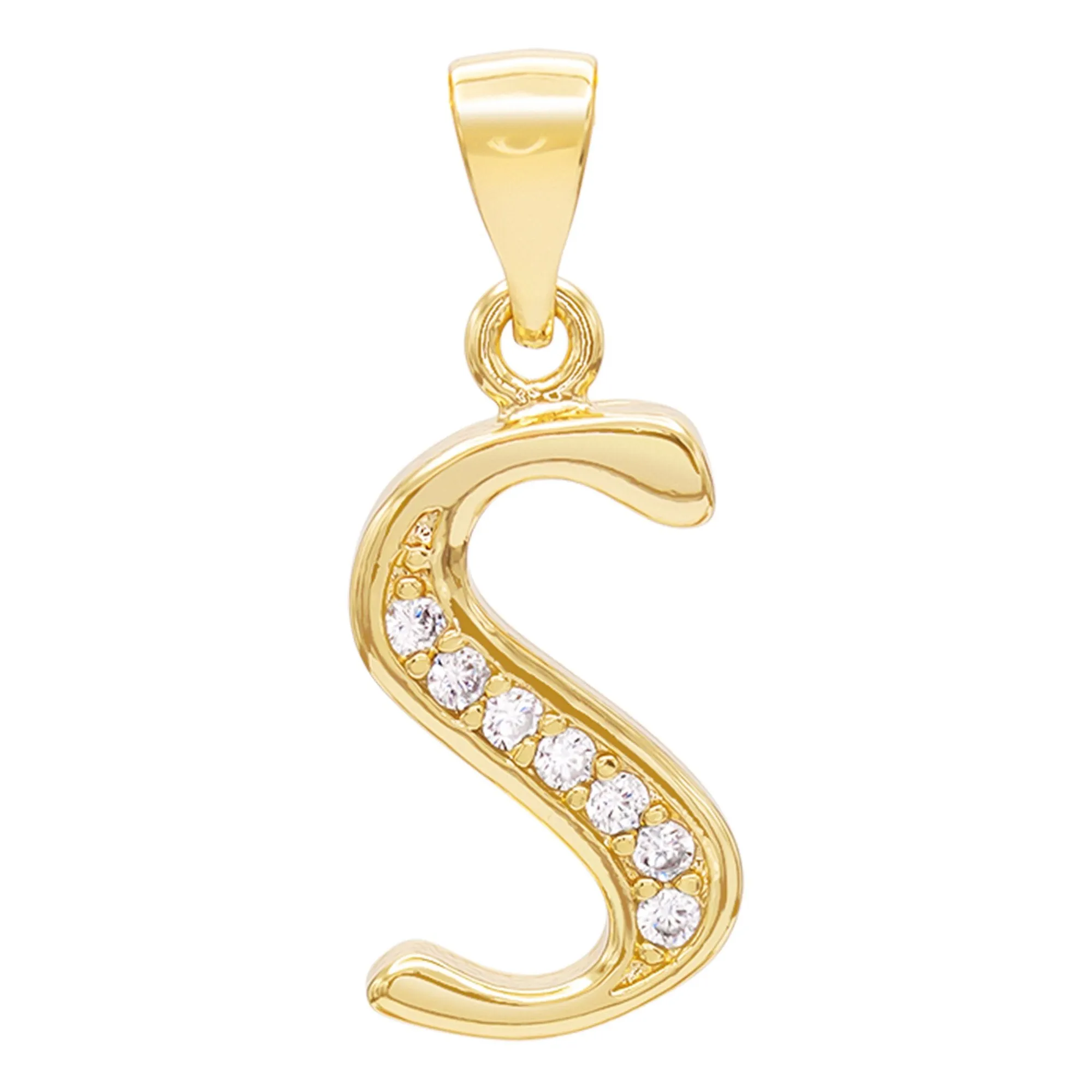 Alphabet A-Z Initial Letter CZ Pendant 14K Gold Filled Rope Chain Set 18" 20" 24" Women