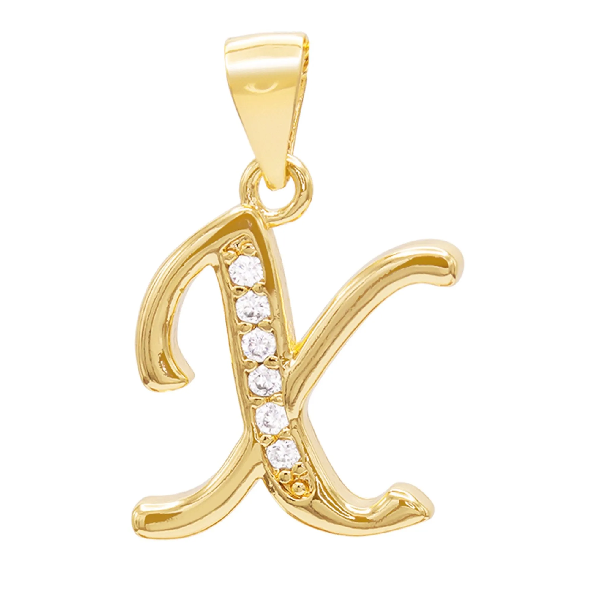 Alphabet A-Z Initial Letter CZ Pendant 14K Gold Filled Rope Chain Set 18" 20" 24" Women
