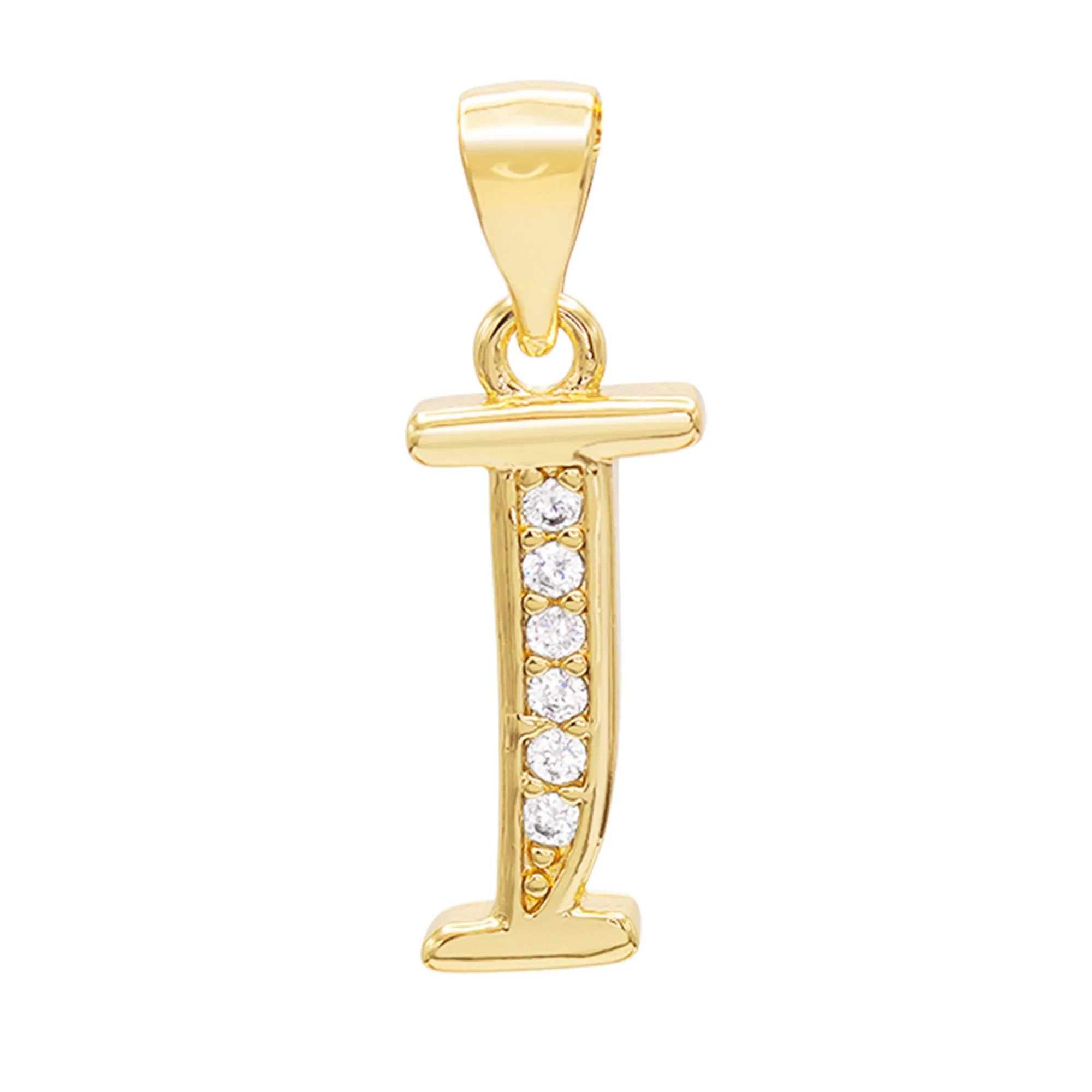 Alphabet A-Z Initial Letter CZ Pendant 14K Gold Filled Rope Chain Set 18" 20" 24" Women