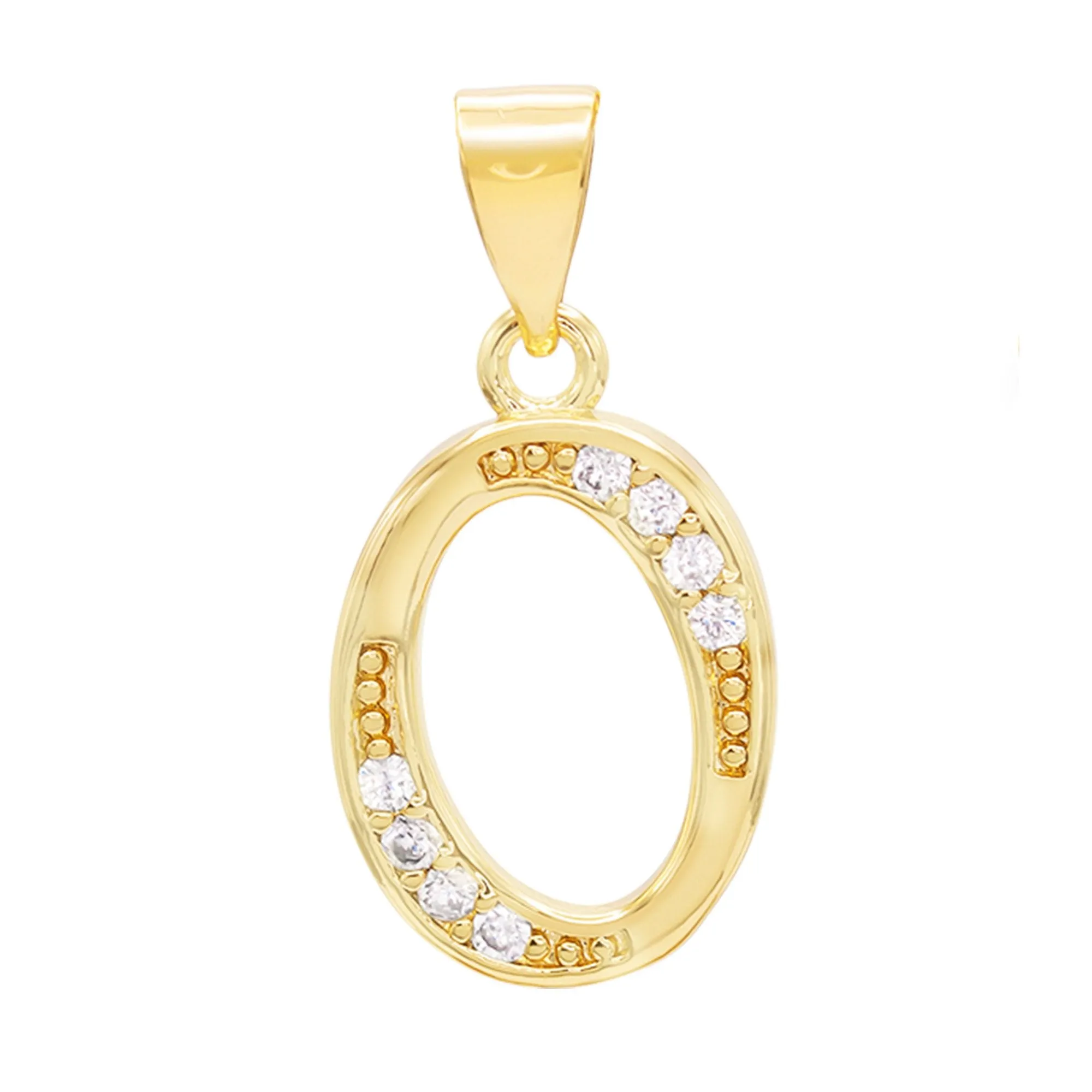 Alphabet A-Z Initial Letter CZ Pendant 14K Gold Filled Rope Chain Set 18" 20" 24" Women