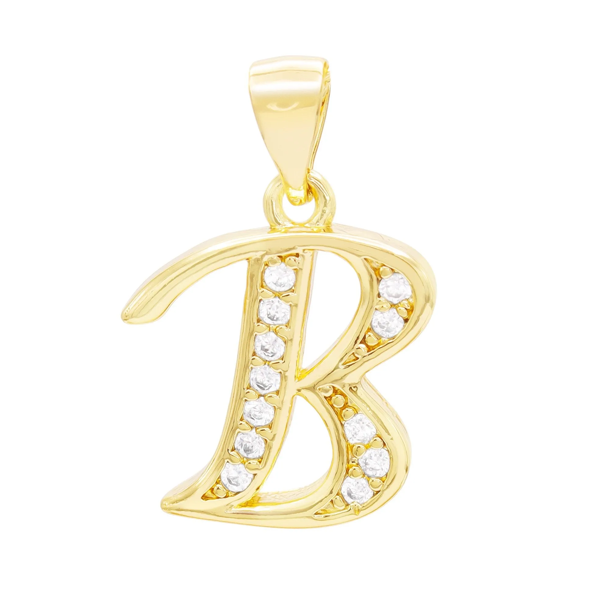 Alphabet A-Z Initial Letter CZ Pendant 14K Gold Filled Rope Chain Set 18" 20" 24" Women
