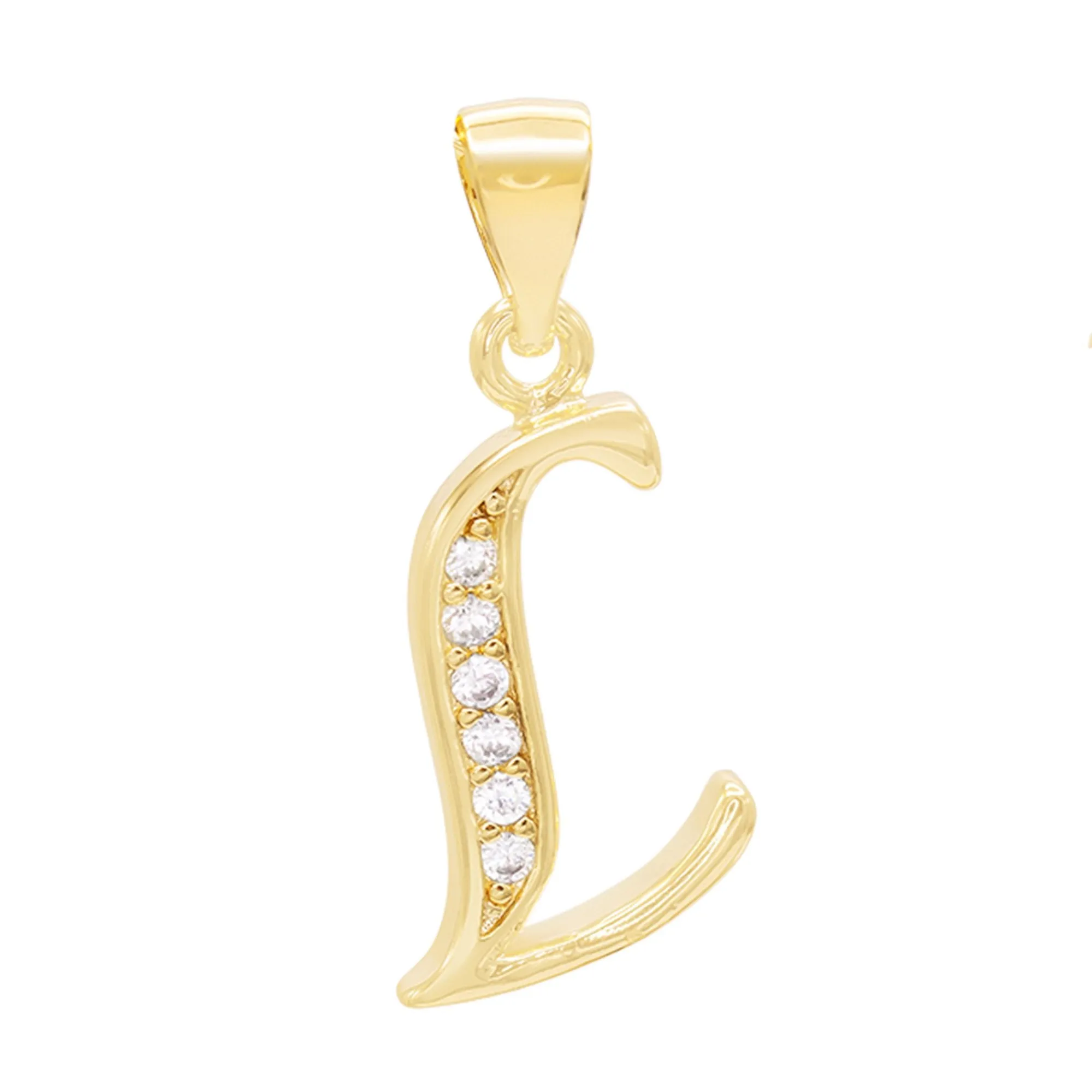Alphabet A-Z Initial Letter CZ Pendant 14K Gold Filled Rope Chain Set 18" 20" 24" Women