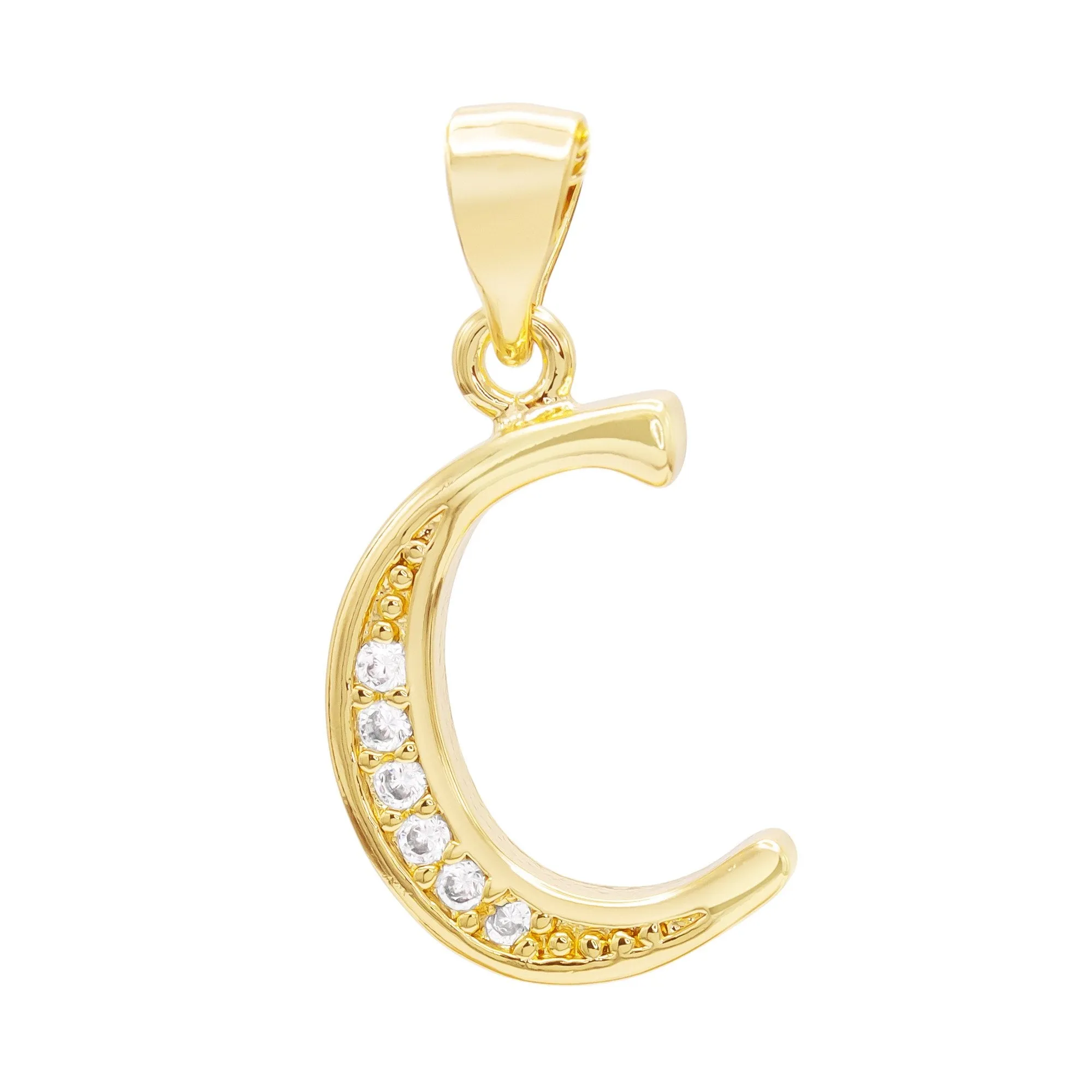 Alphabet A-Z Initial Letter CZ Pendant 14K Gold Filled Rope Chain Set 18" 20" 24" Women
