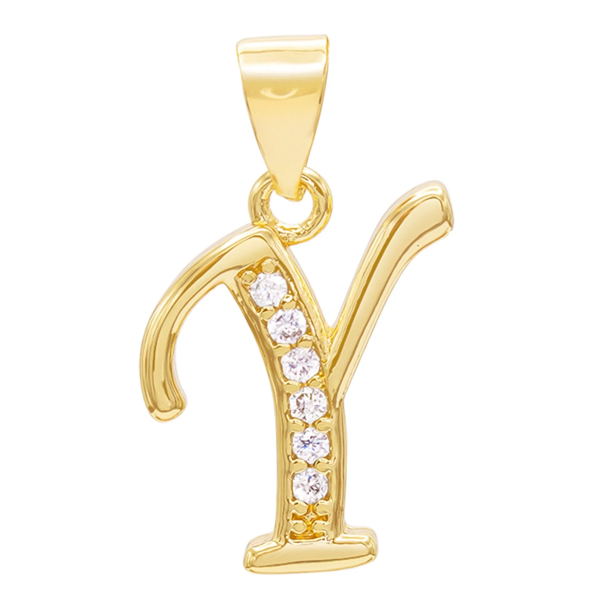 Alphabet A-Z Initial Letter CZ Pendant 14K Gold Filled Rope Chain Set 18" 20" 24" Women