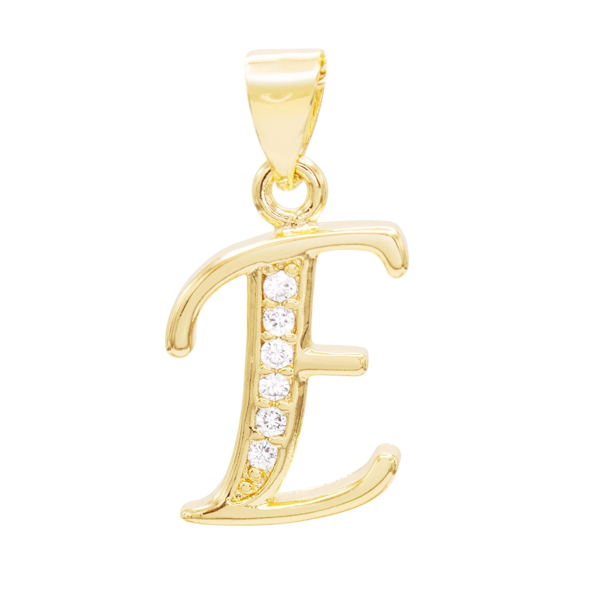 Alphabet A-Z Initial Letter CZ Pendant 14K Gold Filled Rope Chain Set 18" 20" 24" Women