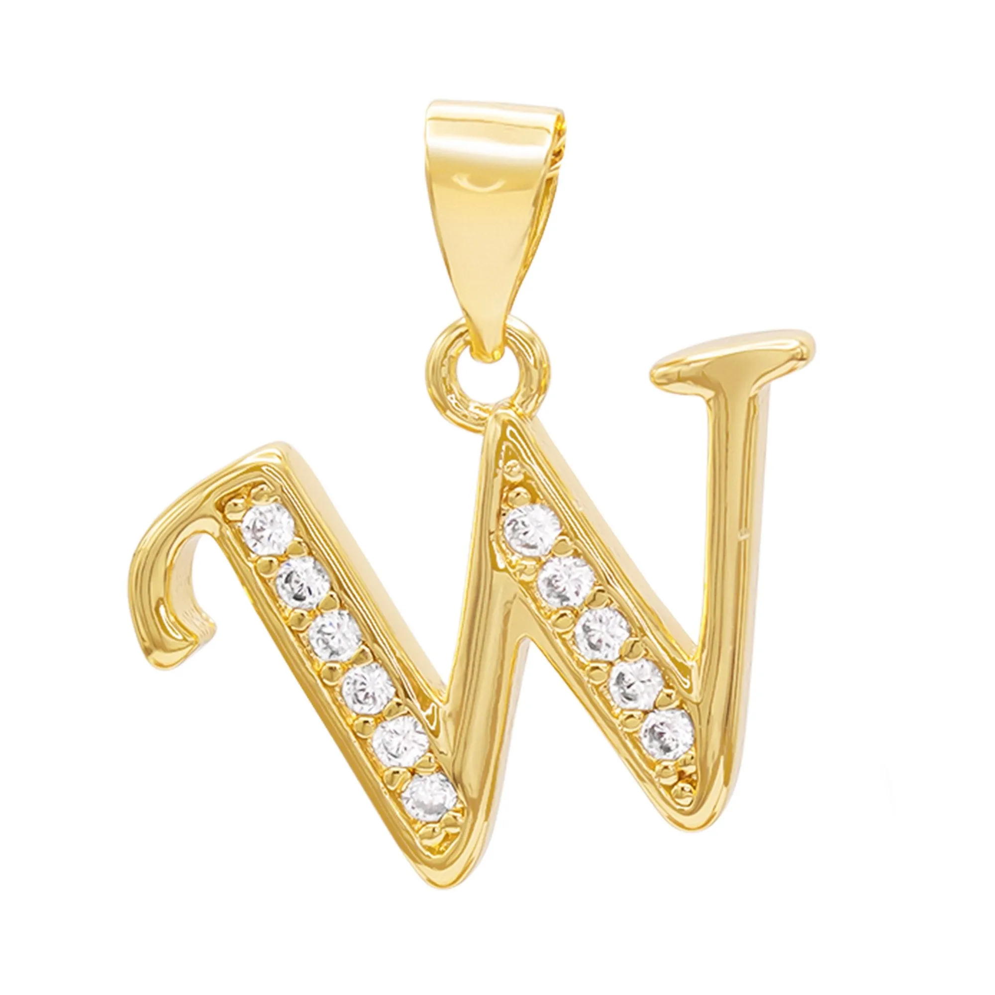 Alphabet A-Z Initial Letter CZ Pendant 14K Gold Filled Rope Chain Set 18" 20" 24" Women