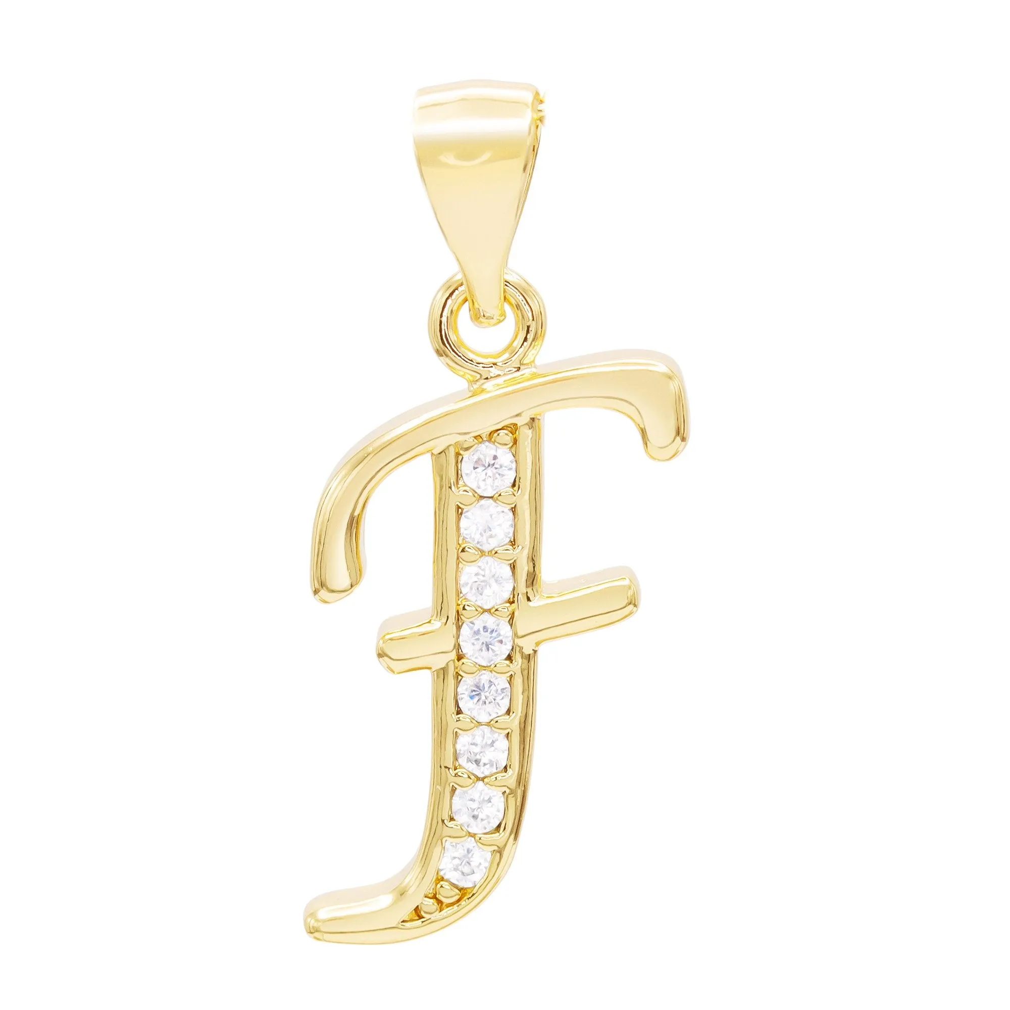 Alphabet A-Z Initial Letter CZ Pendant 14K Gold Filled Rope Chain Set 18" 20" 24" Women
