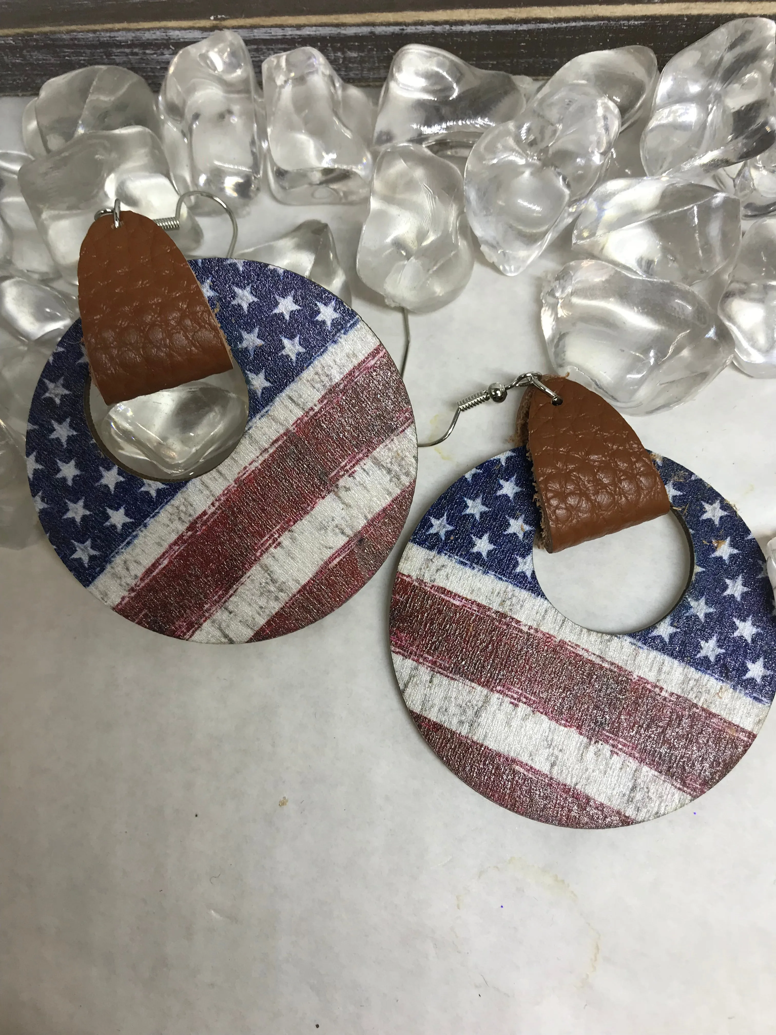 American Flag Dangle Earrings
