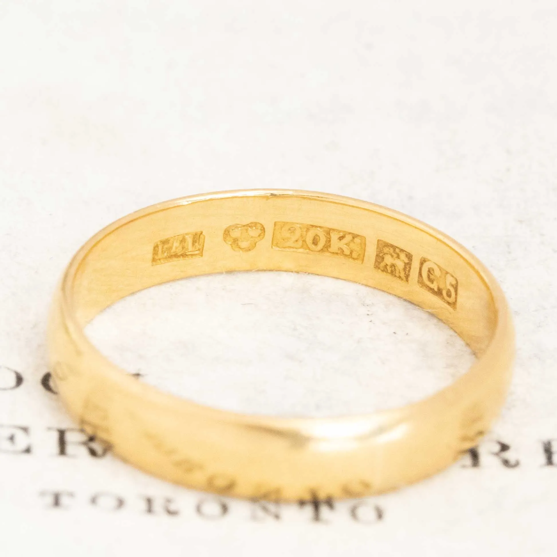 Antique 20kt Wedding Band, 3.65mm