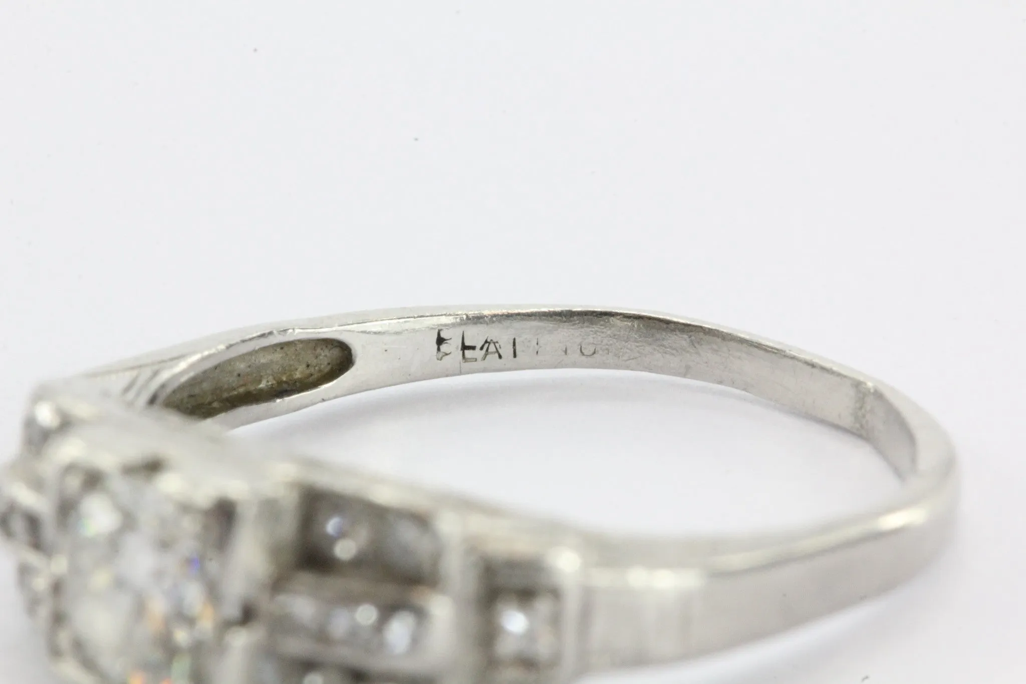 Antique Art Deco Platinum & Transition Cut Diamond Engagement Ring