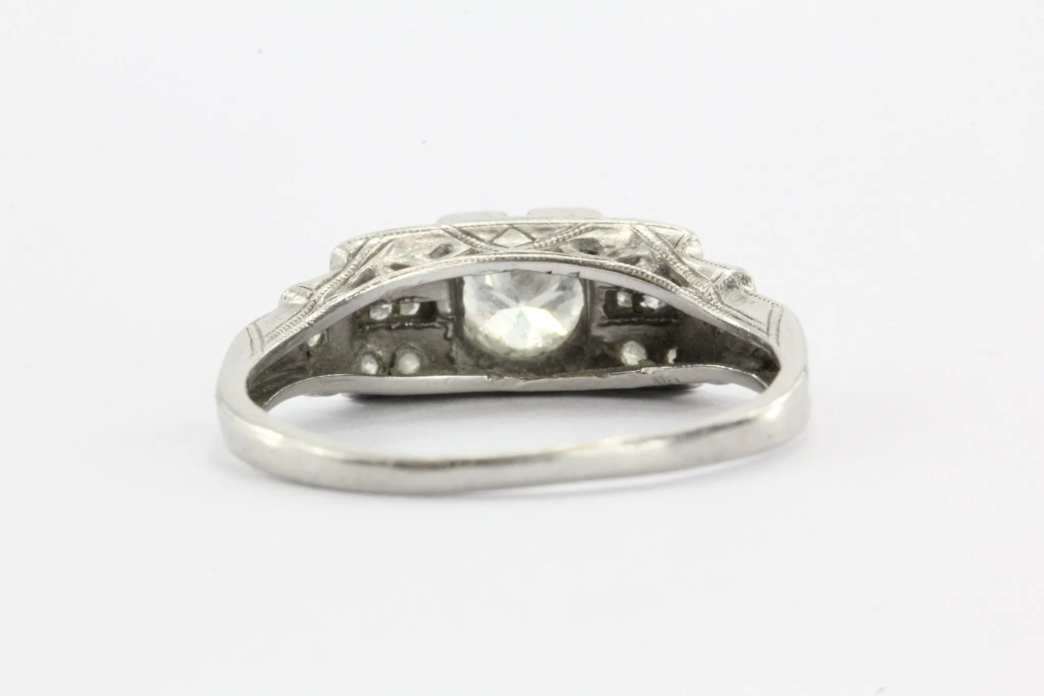 Antique Art Deco Platinum & Transition Cut Diamond Engagement Ring