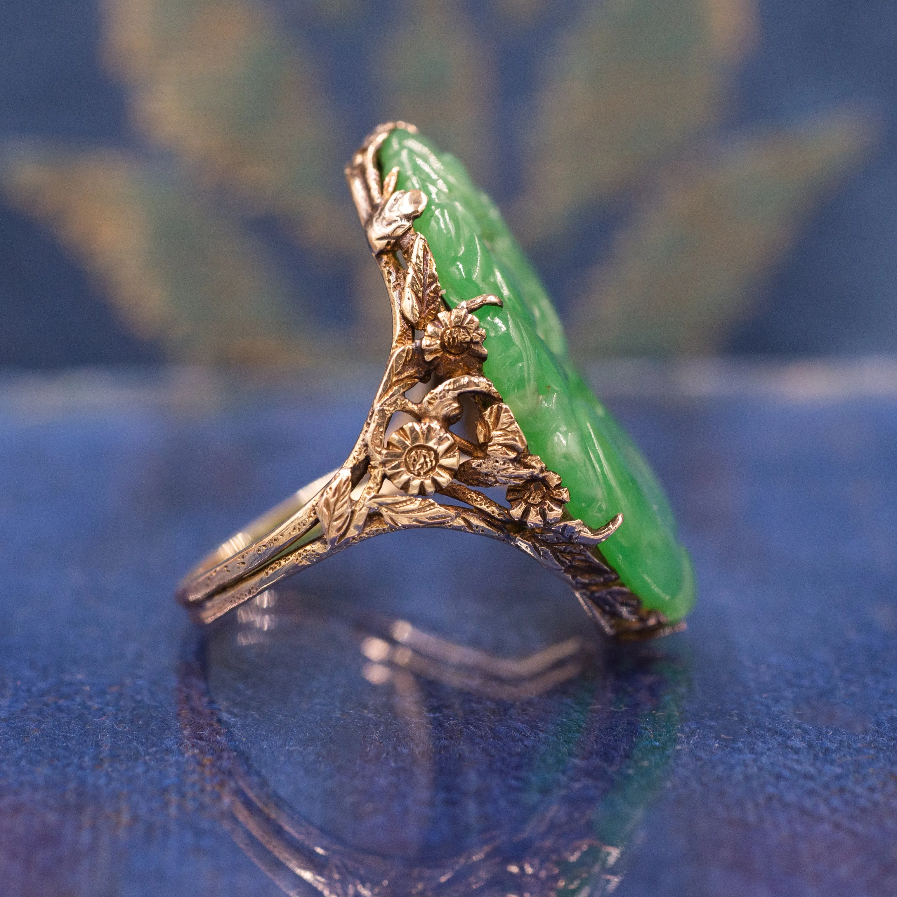 Antique Carved Jade Ring