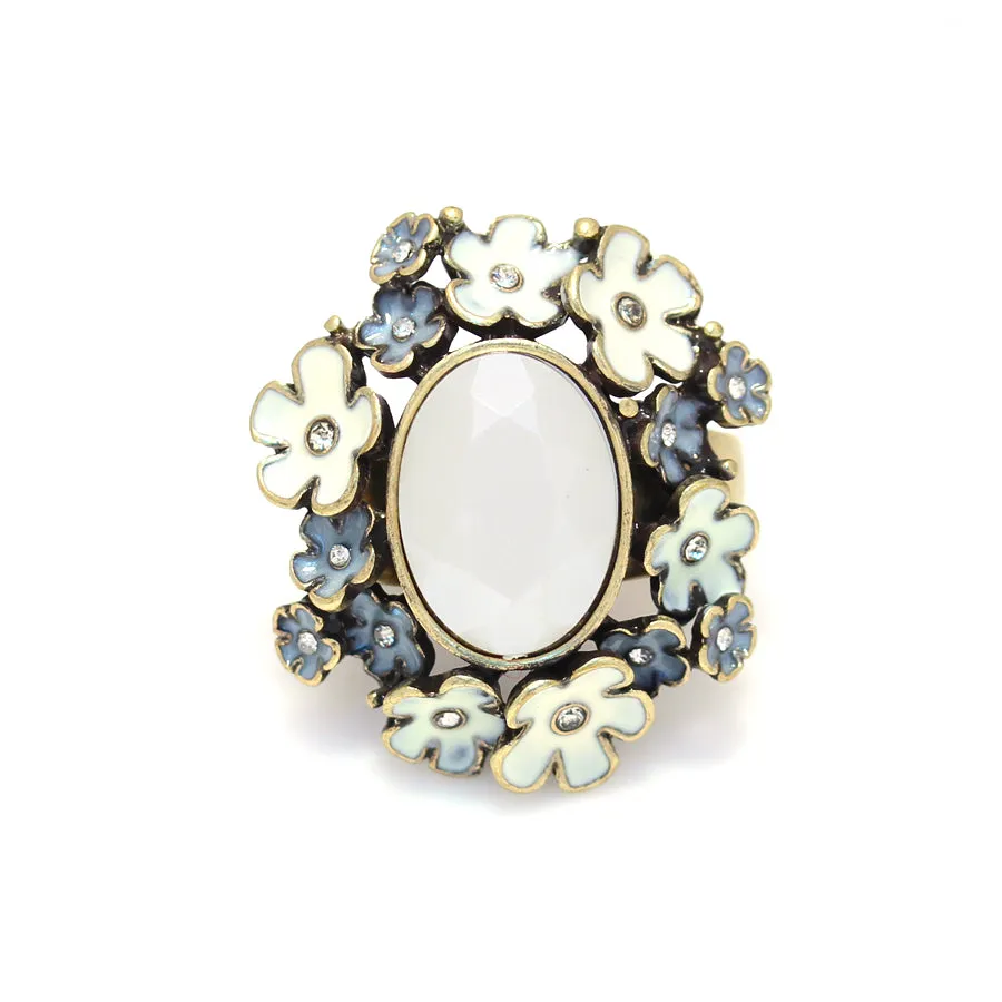 ANTIQUE GOLD WHITE RINGS #FW1202570 (MG3)